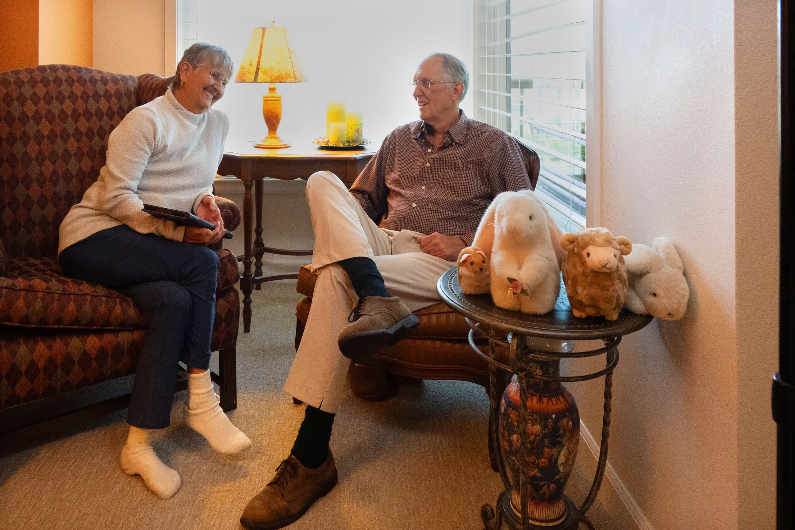 Couple sitting in apartment